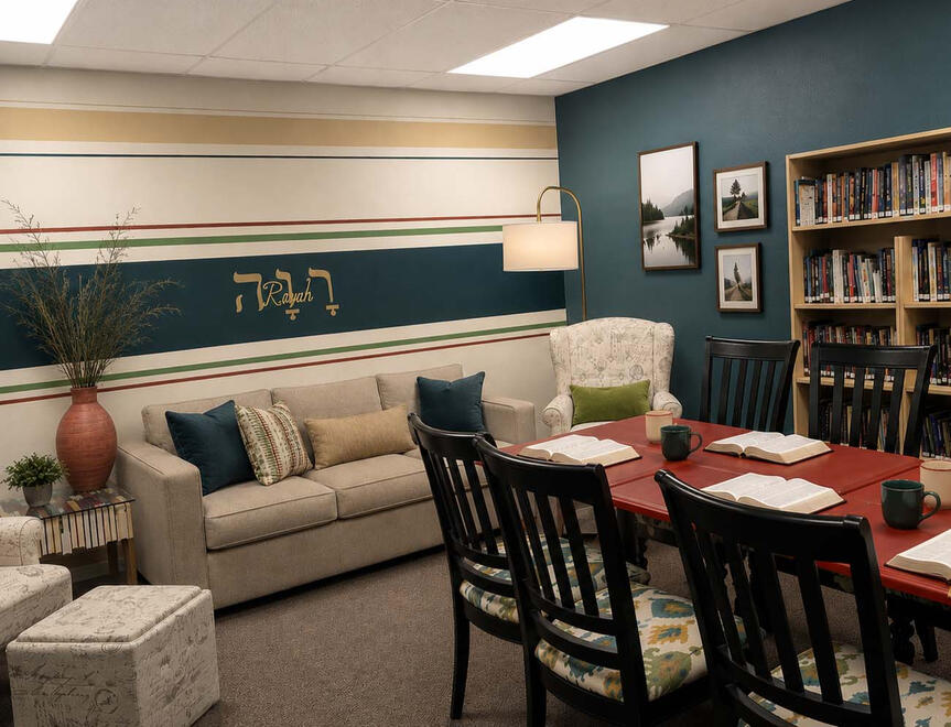 CHURCH STUDY ROOM— Using Donated Items & Tying Together an Eclecltic Space