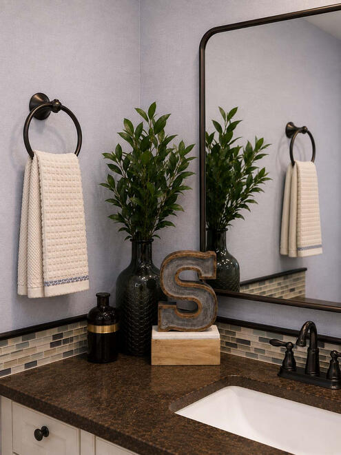 Utelizing color and unifying a married couples personalities in decor.